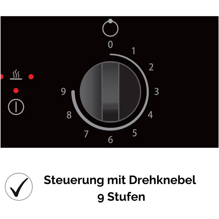 Склокерамічна подвійна конфорка Calor EBK2 DK 9 рівнів потужності 2900 Вт Індикатор залишкового тепла Штепсельні вилки Schuko Низька монтажна глибина 5 см Безкаркасні