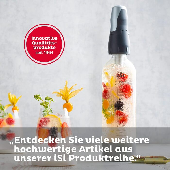 Капсули 8,4 г (упаковка 6x10) - Содові капсули підходять для Sodamaker Classic, Twist'n Sparkle & Gourmet Whip - Картриджі CO2 для смачних газованих напоїв та коктейлів - Зроблено в Австрії, 2