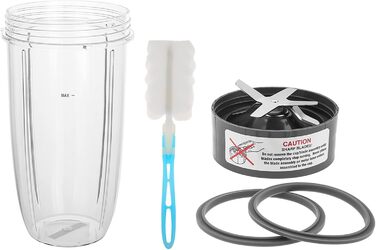 Запасні частини блендера DRELD з 5 предметів, сумісні з блендером NutriBullet Juicer 600 Вт/900 Вт, з кухлем 132 унції, 1запасним лезом екстрактора, 2гумовими ущільнювачами, 1щіткою, аксесуарами Nutribullet