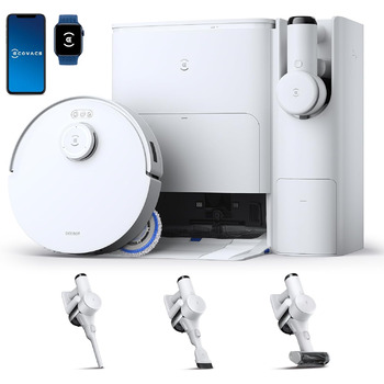 Комбінований пилосос ECOVACS DEEBOT T30S Combo з функцією миття підлоги та акумуляторним ручним пилососом, універсальна станція дл