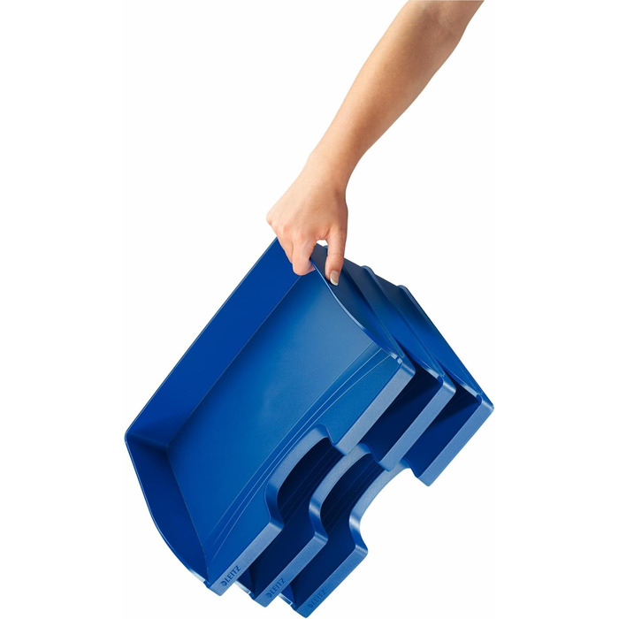 Лоток для листів Leitz A4 альбомної орієнтації, упаковка з 5 шт. , високоякісний лоток для листів, штабелювані відділення для організації робочого столу, сумісний із серією Plus, сірий, 52180085 Standard Grey 5 шт.