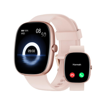 Жіночий смарт-годинник HUAKUA з функцією телефону, фітнес-годинник 1,85 дюйма з монітором серцевого ритму/монітором сну SpO2/100 спортивні режими, крокомір, водонепроникний фітнес-трекер IP68 для телефонів Android та iOS, рожеве золото