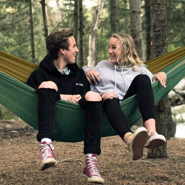 Ультралегкий гамак для подорожей Glymnis з підвісними тросами та сталевими карабінами, вантажопідйомність до 300 кг