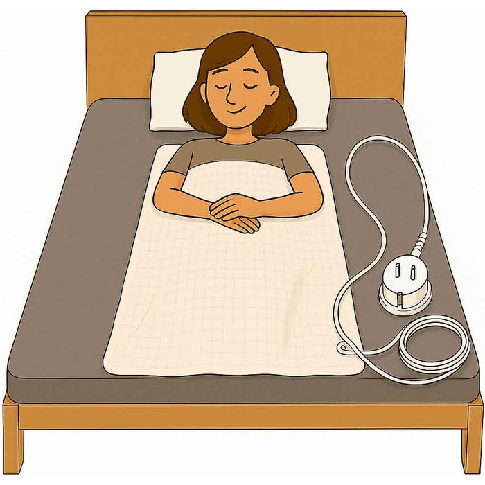 Спальний мішок 100x210 см - для заземлення тіла - вкл. кабель заземлення та штекер заземлення - 3 вміст срібної нитки та 97 бавовни