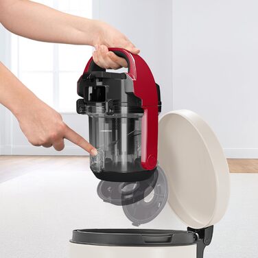 Безмішковий пилосос BOSCH BGC05AAA2, 78 дБ, контейнер 1,5 л, мийний HEPA 12-фільтр, червоно-чорний, щітка для паркету