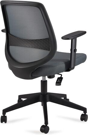 Ергономічне офісне крісло Storeo Basics, стілець для роботи з регульованими підлокітниками, поперекова підтримка, крісло керівника з сітчастої тканини, захисне для спини, легке складання, 63,5 x 58,4 x 91,4 см, сірий, без підголівника, сірий