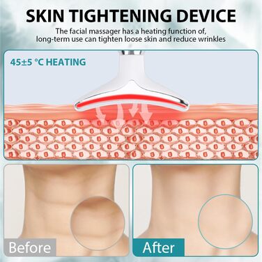 Масажер для обличчя проти зморшок, 3-в-1 пристрій для краси обличчя, 45 V Face Beauty Meter пристрій для обличчя для підтяжки та підтяжки шкіри, EMS масаж обличчя для жінок чоловіків V Shape Face пристрій