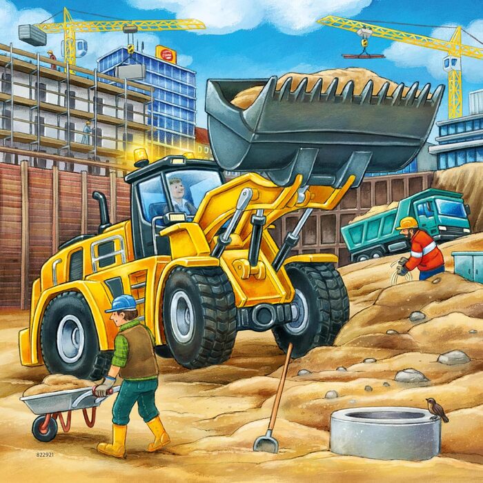 Дитячий пазл Ravensburger - 09226 Large Construction Vehicles - Пазл для дітей від 5 років, 3x49 елементів