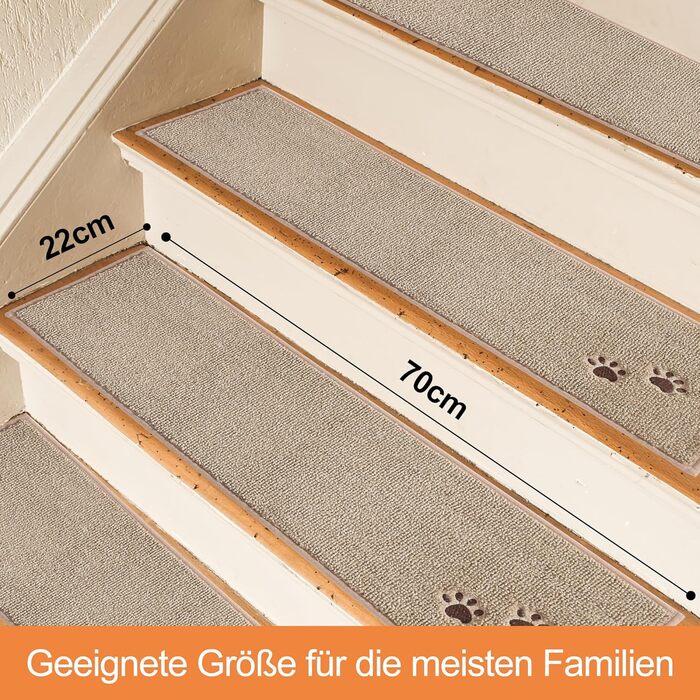Килимки для сходів в приміщенні нековзні 15 шт. , килимок для сходів, що миється в машині Самоклеючий килимок для сходів для дітей