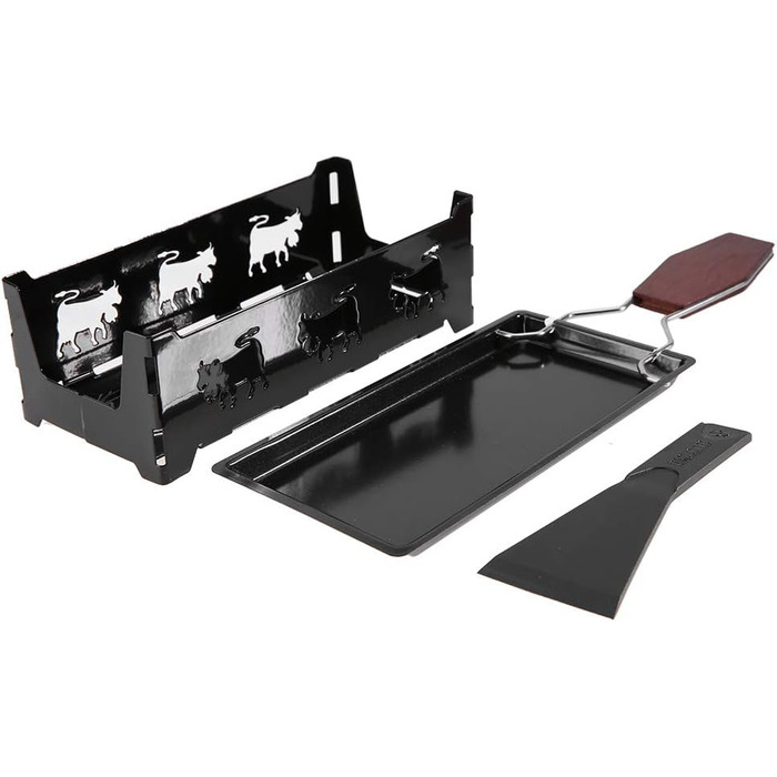 Портативний раклетт, набір грильєрів для сиру з антипригарним покриттям, духова шафа Tealight Raclette Rotaster з дерев'яною ручкою Інструмент для домашнього кухонного гриля