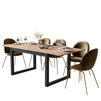 Розкладний обідній стіл Newfurn 160-200 см, включаючи стільницю, антрацит, дуб сонома, обідній стіл у сучасному сільському стилі - 160x75x90 см (ШxВxГ) - Кухонний стіл Обідній стіл - дуб сонома 160-200 x 90 см