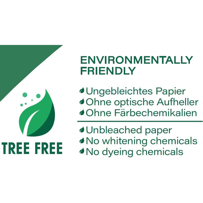 Копіювальний папір, папір для принтера, TreeFree, невибілений, перероблений зі 100 цукрової тростини, екологічний, DIN A4 72 г/м, натуральний колір, (2500 аркушів 5 упаковок по 500 аркушів кожна), перероблений