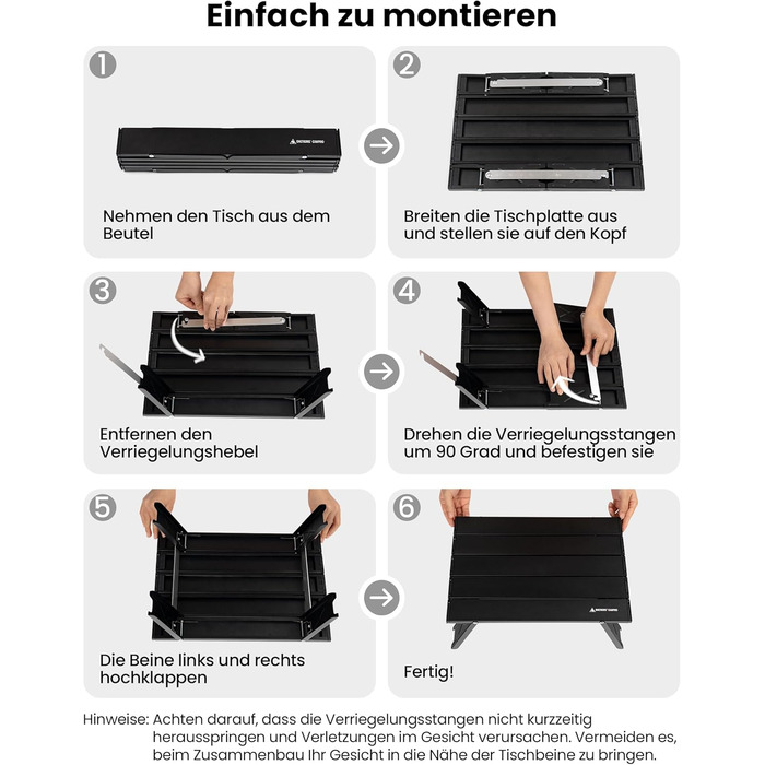 Складаний кемпінговий стіл OneTigris, маленький алюмінієвий, складний кемпінговий стіл, надлегкий портативний вуличний стіл, вантажопідйомність до 30 кг для використання на свіжому повітрі, для походів (39,5 x 29 x 12,5 см)