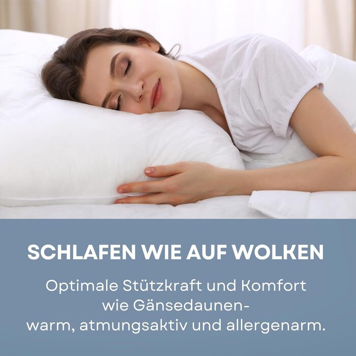 Подушка 40x80 - Високоякісний пуховий альтернативний наповнювач, пухнаста та добре наповнена подушка із застібкою-блискавкою, підходить для алергіків, високоякісна мікрофібра, Oeko-Tex та прання при 60C, 40x80 см, 1.0