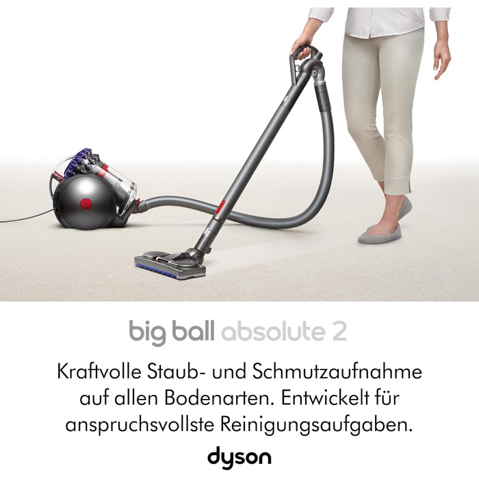 Пилосос Dyson Big Ball Absolute 2 19 компактних циклонів для максимального збору бруду, для всіх типів підлоги, Iron/Blue