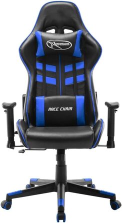 Ігрове крісло чорно-синє зі штучної шкіри