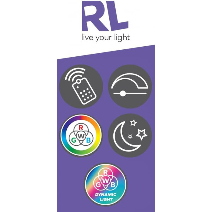 Стельовий LED-світильник Reality Beta R67668032, матовий чорний метал, 31 Вт RGB, Dynamic Light, з пультом керування, 80x30 см