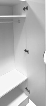 Біла дводверна шафа - Roma - функціональна шафа з розсувними дверима, Dim 70 x 42.5 x 161.5 (H) см, шафа для одягу, меблі для діте