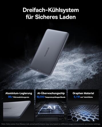Портативний зовнішній акумулятор Baseus Picogo AM41, ультратонкий зовнішній акумулятор MagSafe ємністю 5000 мАг, швидка зарядка PD 20 Вт, бездротовий, магнітний, з кабелем USB-C для iPhone 17/16/15/14/13/12, колір космічний сірий, 5000 мАг