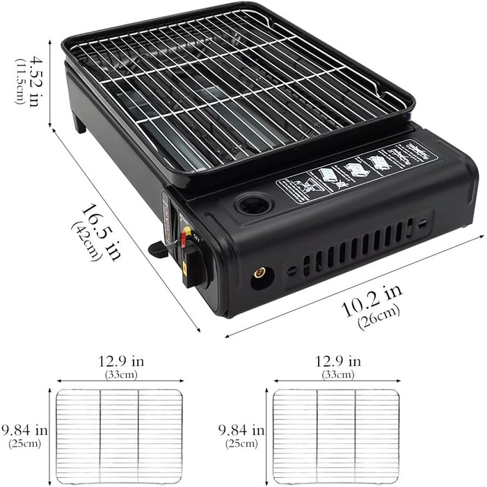 Набір для кемпінгу з грилем - Портативний гриль з грилем, сковородою-гриль, кріпленням для сковороди-гриль - Портативна кемпінгова сковорода