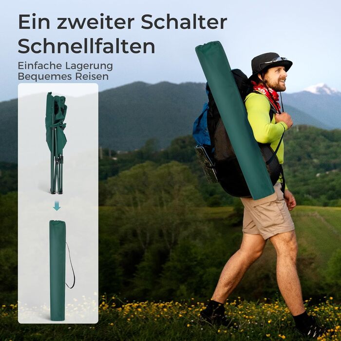Кемпінгове крісло, 2 шт., складне крісло, кемпінгове крісло з підставками для чашок, складне крісло, кемпінгове рибальське крісло з підлокітниками, вуличне крісло зеленого кольору, 39S CAMP