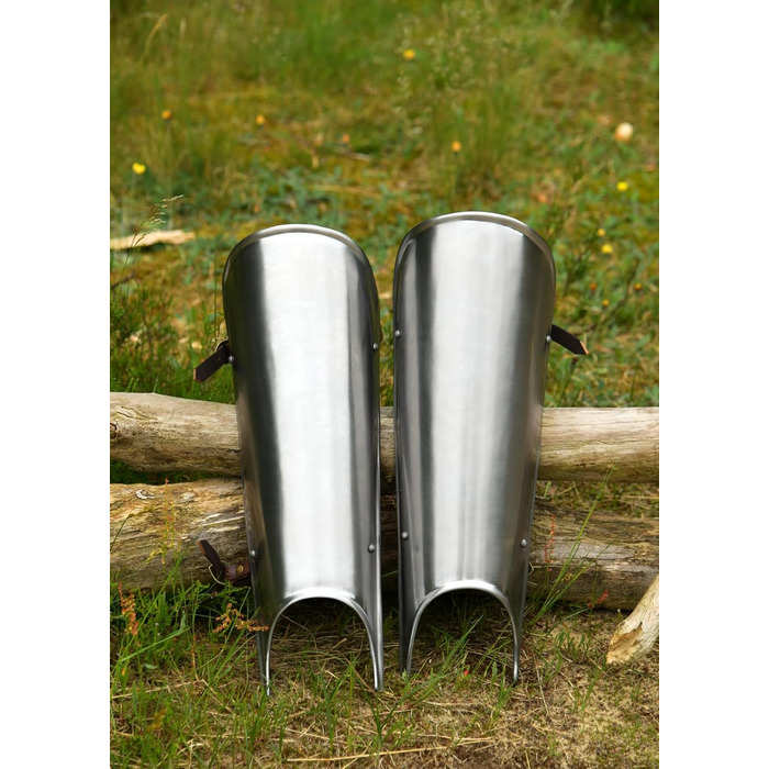 Бойовий торговець - Наголенники, пара, сталь 2 мм - Ножні трубки - середньовіччя, LARP