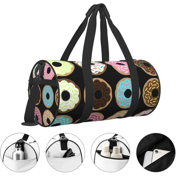 Дорожня сумка-циліндр з квітковим принтом, спортивна сумка для чоловіків та жінок, сумка-мішок, спортивна сумка