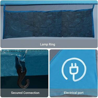 Сімейний намет vidaXL, кемпінговий намет, синій, 6-місний