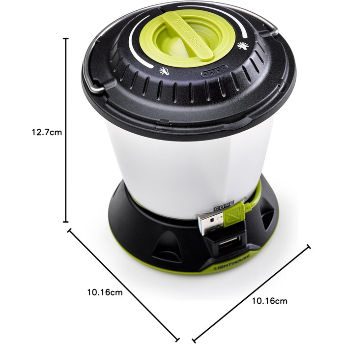 Ліхтар для кемпінгу Goal Zero GROCA Goal Zero унісекс 32009 Lighthouse Core LED 430 лм на батарейках 350 г чорний, жовтий, один розмір