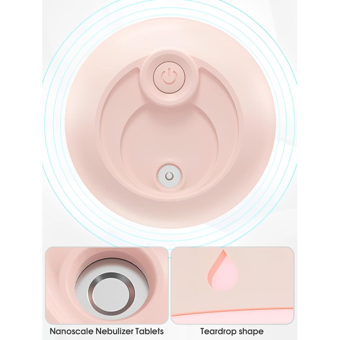Міні-зволожувач NIUAWASA - 220 мл, маленький портативний USB з холодним туманом, настільний дифузор з м&39яким нічним світлом для офісу в спальні в автомобілі (рожевий)