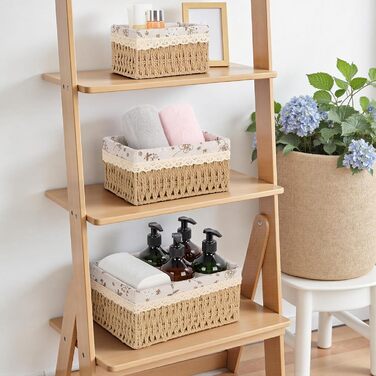 Кошик для зберігання з підкладкою, набір кошиків для зберігання іграшок з 3 предметів, ручне плетіння, декор у стилі бохо, плетений матеріал, що підлягає переробці, кошики-органайзери для пеленального столика, коробки для дитячої кімнати, маленький кошик 