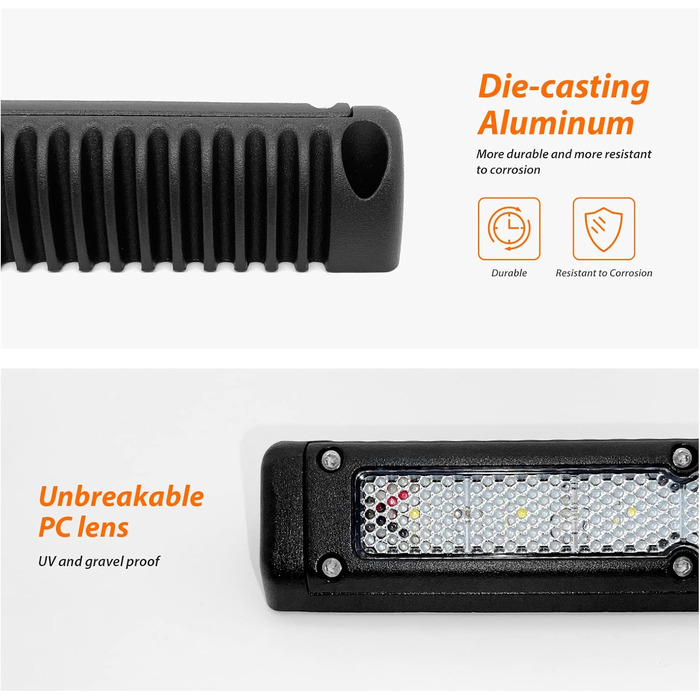 Зовнішнє освітлення Dream Lighting для автофургонів, тент, водонепроникний, IP65, світлодіодний ліхтар для тенту каравану, 12 В, чорний, литий алюміній, 20 см, 12 Вт, 6000 K, холодний білий