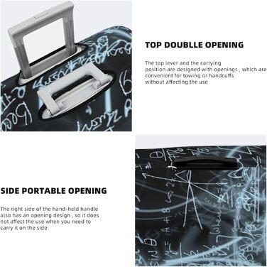 Чохол для валізи Mathe-Formula, міцний захист, підходить для багажу розміром 45,7 - 81,3 см, розмір XL, чорний, екстравеликий