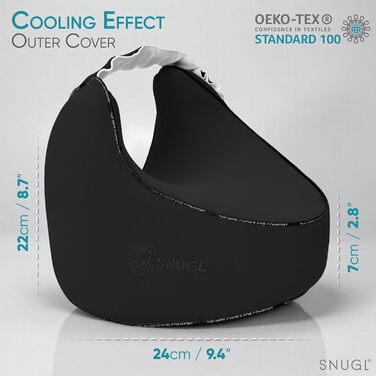 Подушка для коліна SNUGL з піни з ефектом пам&39яті ортопедична подушка від ішіасу та болю в колінах Ергономічна подушка для сну на боці з охолоджувальним чохлом та регульованим ремінцем (чорна)