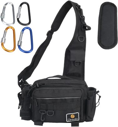 Сумка для рибалки drado, водонепроникний і зносостійкий рибальський рюкзак для рибальського приладдя (чорний)