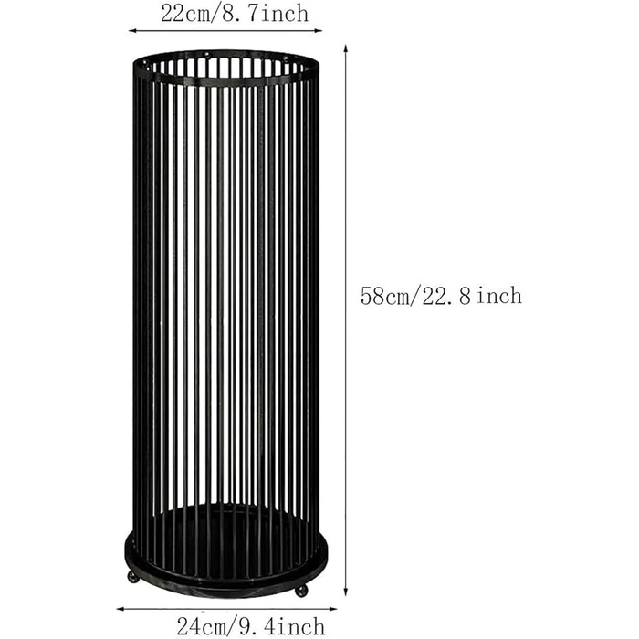 Підставка для парасольок Cuiynic, Сучасна кругла підставка для парасольок, Металева підставка для парасольок для дому, Офісу, Передпокою, Передпокій, Тримач для парасольки, Ганок (Білий, 24 x 58 см) Blanc 24*58см