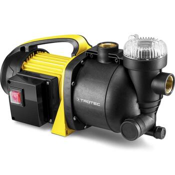 Насос садовий TROTEC TGP 1005 E потужність 3300 л/год, 1000 Вт тиск 4,2 бар, висота підйому 42 м, глибина всмоктування 7 м, водяний насос для бочок для дощової води, цистерн, садових ставків з фільтром