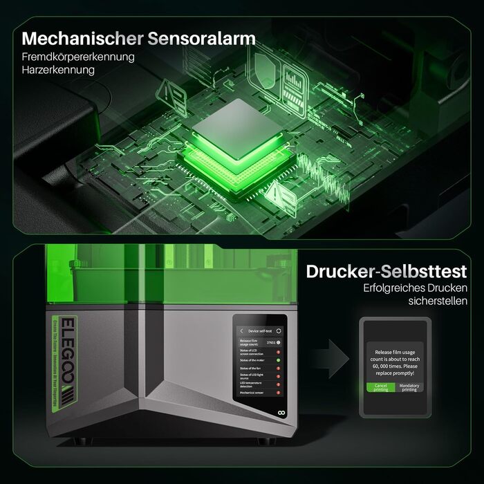 Принтер, автоматичне нівелювання, інтелектуальний механічний датчик, 10-дюймовий монохромний РК-дисплей, колімаційна лінза COBFres