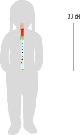 Флейта маленька дитяча Little Fox з дерева, музичний інструмент для раннього музичного навчання, від 3 років, 10722, синій, червон