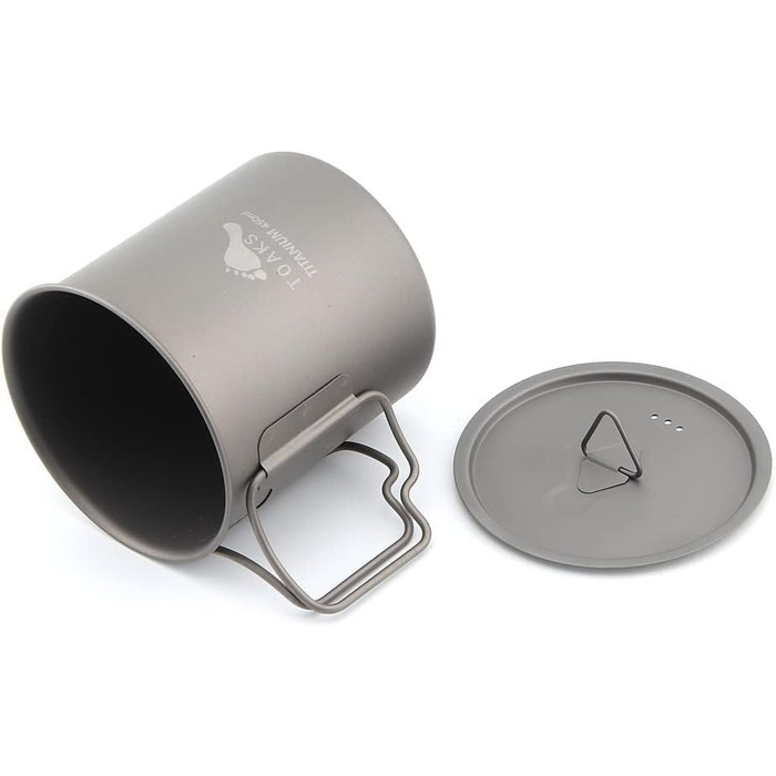 Титанова кемпінгова чашка-миска TOAKS (375 мл, 450 мл, 550 мл, 650 мл, 750 мл, 800 мл, 900 мл) (450 мл з кришкою CUP-450-C)