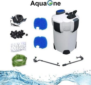 Зовнішній фільтр для акваріума AquaOne HW-303B 1400 л/год I Високоякісний фільтр з 9-ватною УФ-лампою для акваріумів об&39ємом до 700 літрів I Насос з фільтрувальним матеріалом для прісноводних та морських акваріумів