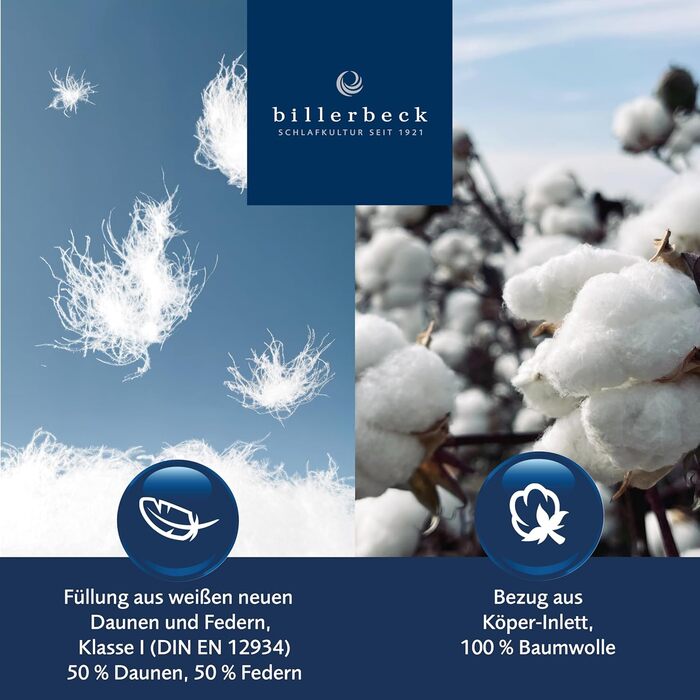Подушка Billerbeck, м&39яка подушка розміром D/F - Подушка 40 x 40 см м&39яка м&39яка подушка 50 пух, 50 пір&39я з сумкою для перенесення, біла, (1 упаковка)