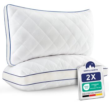 Високоякісні подушки Gentle North 40x80 см готельної якості - Комплект із 2 пухнастих, добре наповнених подушок для сну, підходять для алергіків (сертифіковані за стандартом Oeko-Tex Standard 100) - Можна прати при 60C 2 рази 40x80