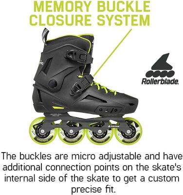 Чоловічі міські роликові ковзани Rollerblade Lightning, чорно-лаймові, чорний/білий 13