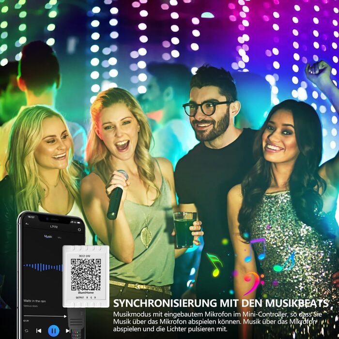 Світлодіодна стрічка 30м, зміна кольору світлодіодної стрічки Bluetooth RGB Світлодіодний світловий ланцюжок 30М з управлінням дод