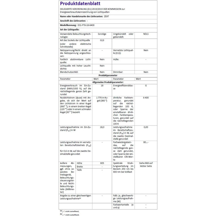 Люмінесцентна лампа 18 Вт люмінесцентна трубка 864 Неонова лампа 60 см T8 Денне світло - 6400K, 4 шт.
