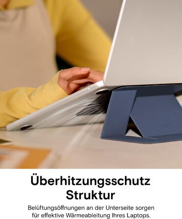 Підставка для ноутбука MOFT, складана підставка для ноутбуків та макбуків з 2 регульованими кутами нахилу, покращує поставу, сумісна з MacBook Air, MacBook Pro 11-16, самоклеюча - Затуманені бухти