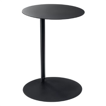 Круглий журнальний столик Журнальний столик для вітальні та їдальні 40 см Метал з порошковим покриттям Дизайн поза часом (чорний)