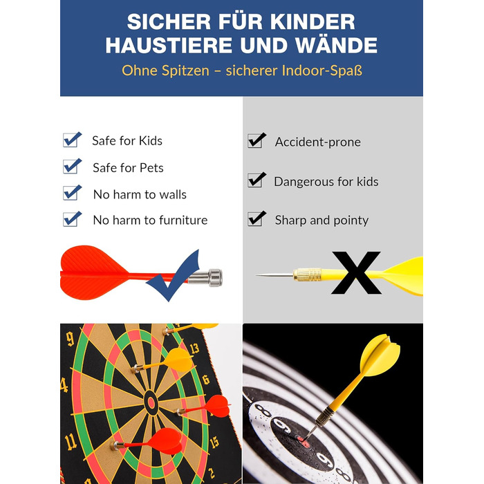 Магнітна мішень для дартсу BATURU для дітей віком від 4 років, двостороння магнітна мішень для дартсу з 12 безпечними дротиками, подарунок для хлопчиків на дні народження та Різдво, ігри в приміщенні/на вулиці