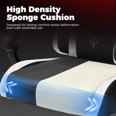 Ігрове крісло GTPLAYER, ергономічне офісне крісло, регульований підголівник та поперекова опора, ігрове крісло, білий колір